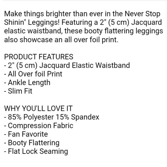 Zumba Never Stop Shinin' Ankle Leggings Violet Shiny Fitness Booty Flattering XS - Picture 4 of 9